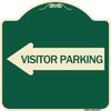 Signmission Visitor Parking With Left Arrow Heavy-Gauge Aluminum Architectural Sign, 18" x 18", G-1818-24377 A-DES-G-1818-24377